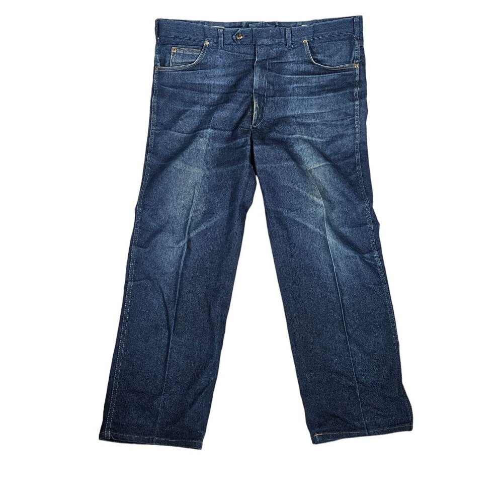 Sansabelt Mens Dark Wash Denim Jeans Size 40 Relaxed Fit Blue Straight Leg